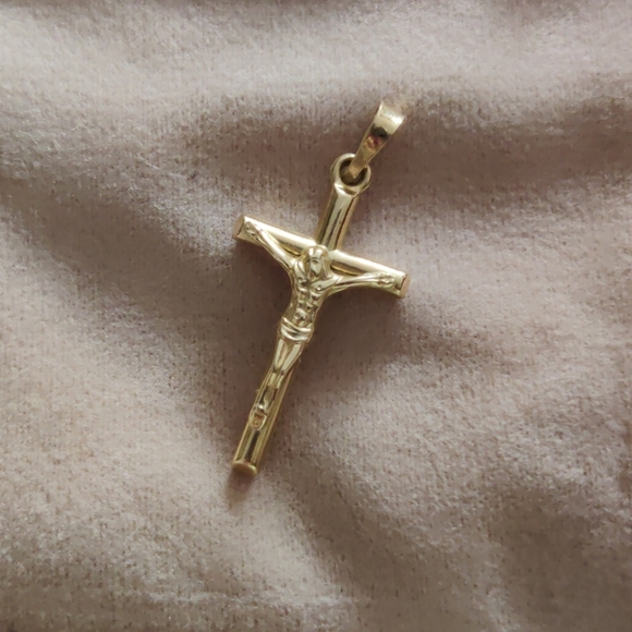 Vintage 14K Yellow Gold Cross Pendant Charm - Picture 3 of 3